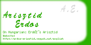 arisztid erdos business card
